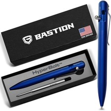 BASTION Aluminum Royal Blue Bolt Action Ink Pen | EDC Pocket Mens Gift Metal picture