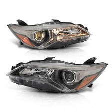 Front Headlight Assembly Pair, Clear Lens Black Housing Amber picture