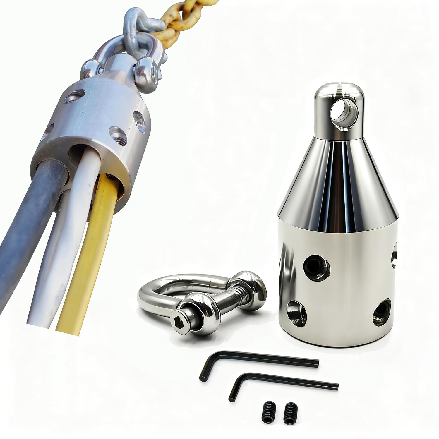 Heavy Duty Wire Pulling Attachment, Stainless Steel Wire Puller, 3/4\