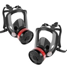 Full Face Respirator Gas Mask w/ Filters -2PCS 40mm Activated Carbon Filter 6800 picture