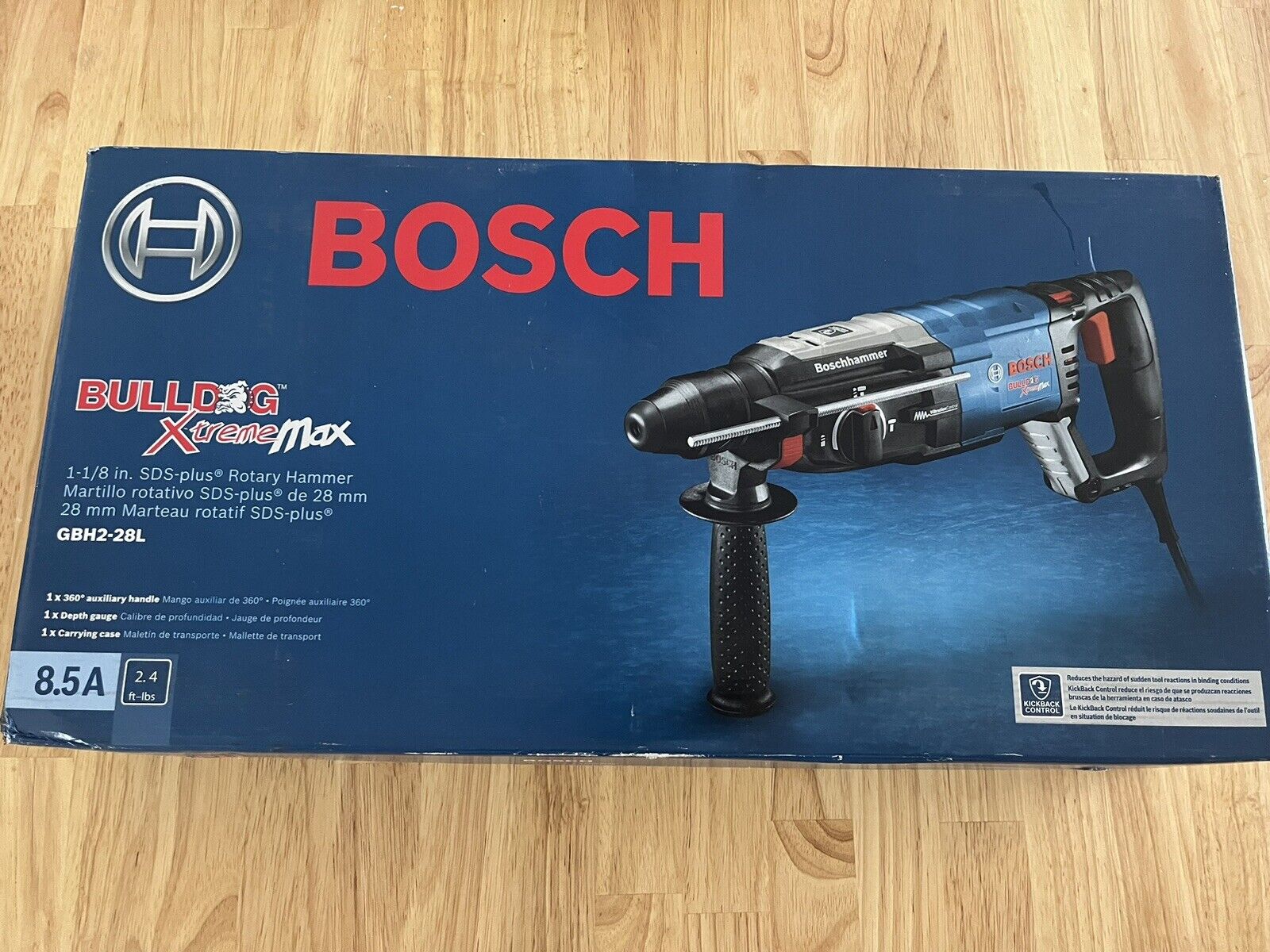 New Bosch GBH2-28L 1-1/8 inch SDS-Plus Bulldog Xtreme MAX Rotary Hammer Free SH
