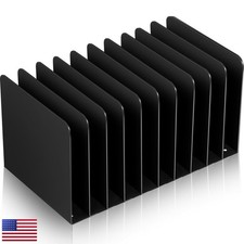 Suzile Metal Desktop File Organizer, 10 Compartment, Vertical File Sorter picture