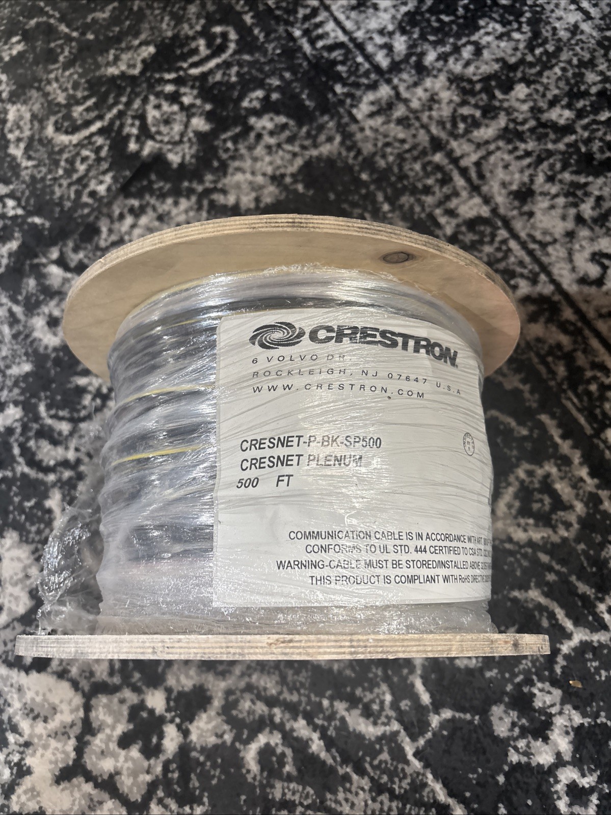 Crestron CRESNET-P-BK-SP500 500ft Plenum Rated Black Cresnet Control Cable