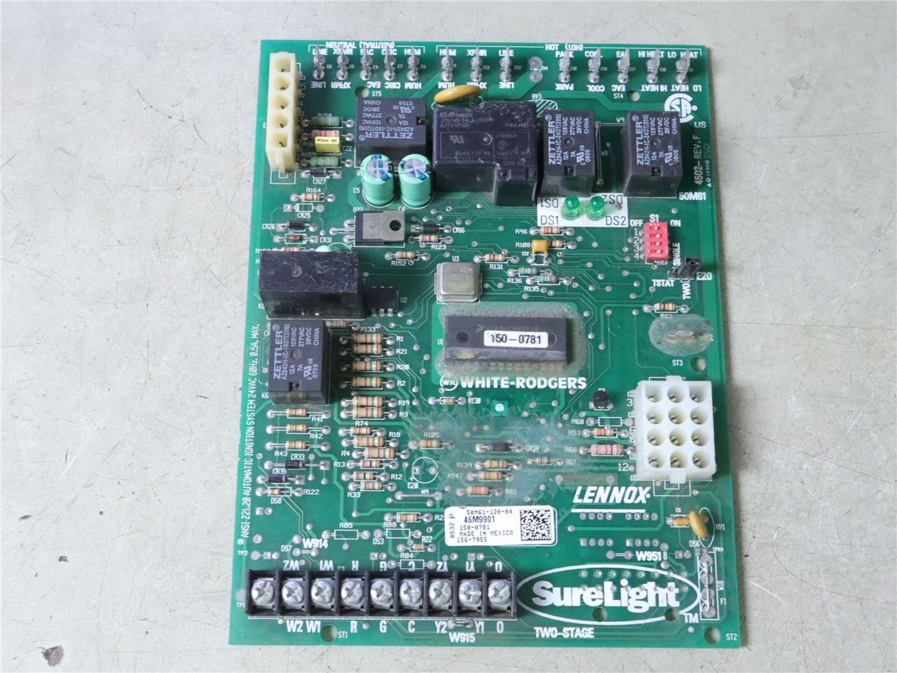 LENNOX 46M9901 Furnace Control Circuit Board 50M61-120-04 York 150-0781