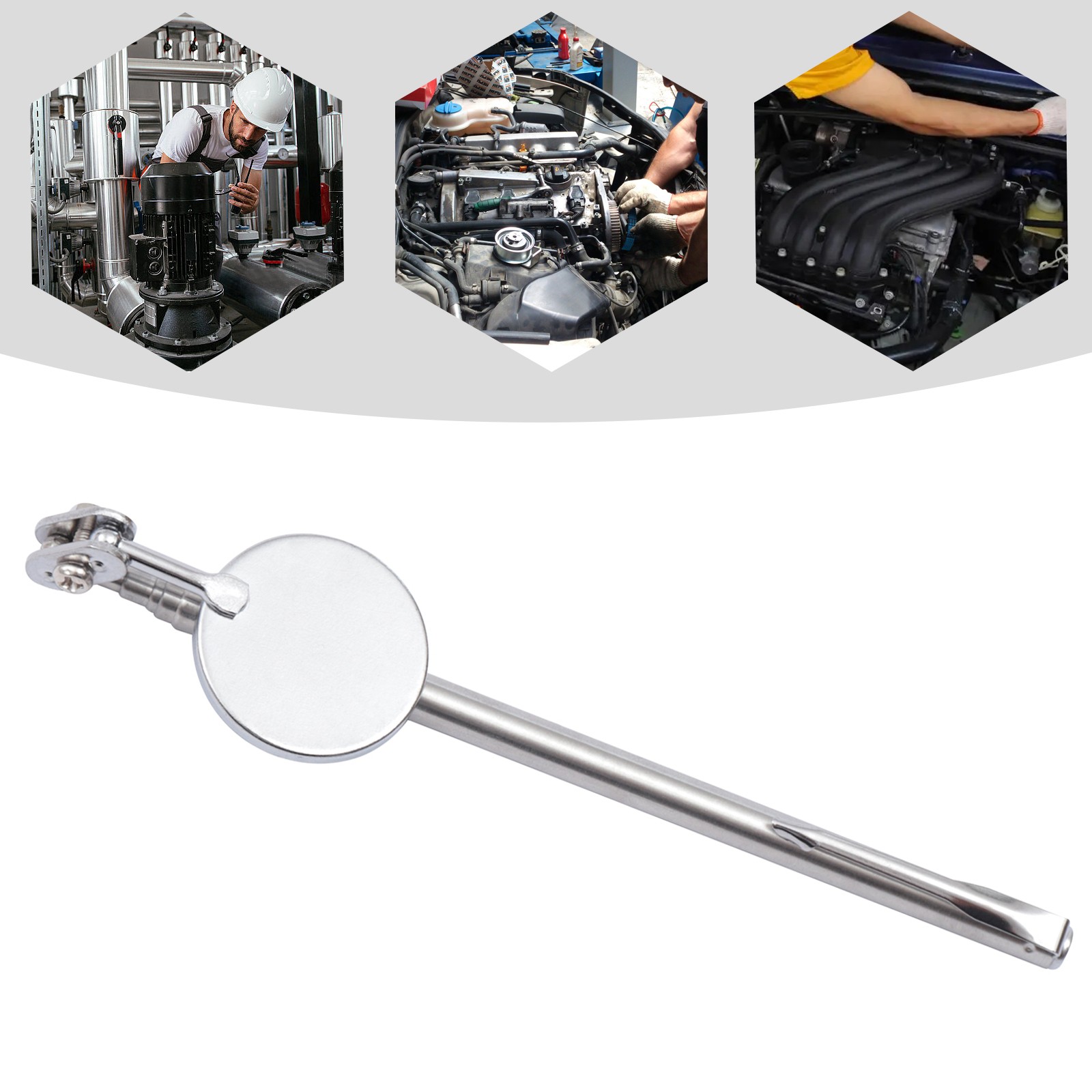 Telescopic Mirror 23.6in Extended Handle 180�� Rotating For Mechanic Repair