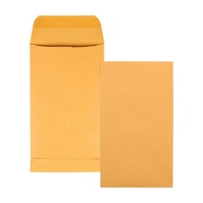 Quality Park #5 1/2 Kraft Coin Envelopes 3-1/8 x 5-1/2 Gummed 500 Box 50562 New picture