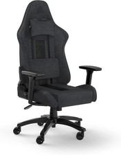 TC100 Relaxed Gaming Chair-Fabric-Racing-Inspired Design-Gray and Black picture
