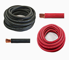 4/0 Gauge 4/0 AWG 10 Feet Black + 10 Feet Red Welding Battery Pure Copper  picture