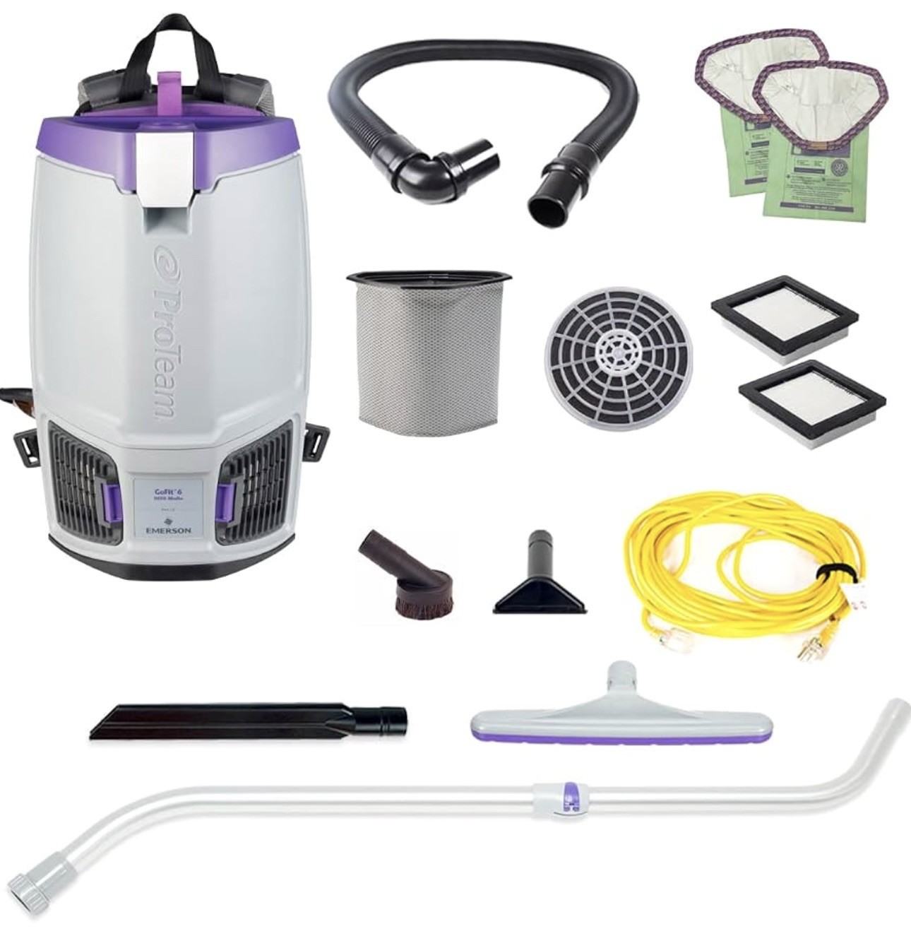 ProTeam GoFit 6 Backpack Vacuum with Xover Multi-Surface Wand Tool Kit ProTeam GoFit 6 Backpack Vacuum with Xover Multi-Surface Wand Tool Kit