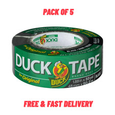 The Original Duck Tape Brand Duct Tape, 1.88 in. x 55 yd., Black (Pack of 5) picture