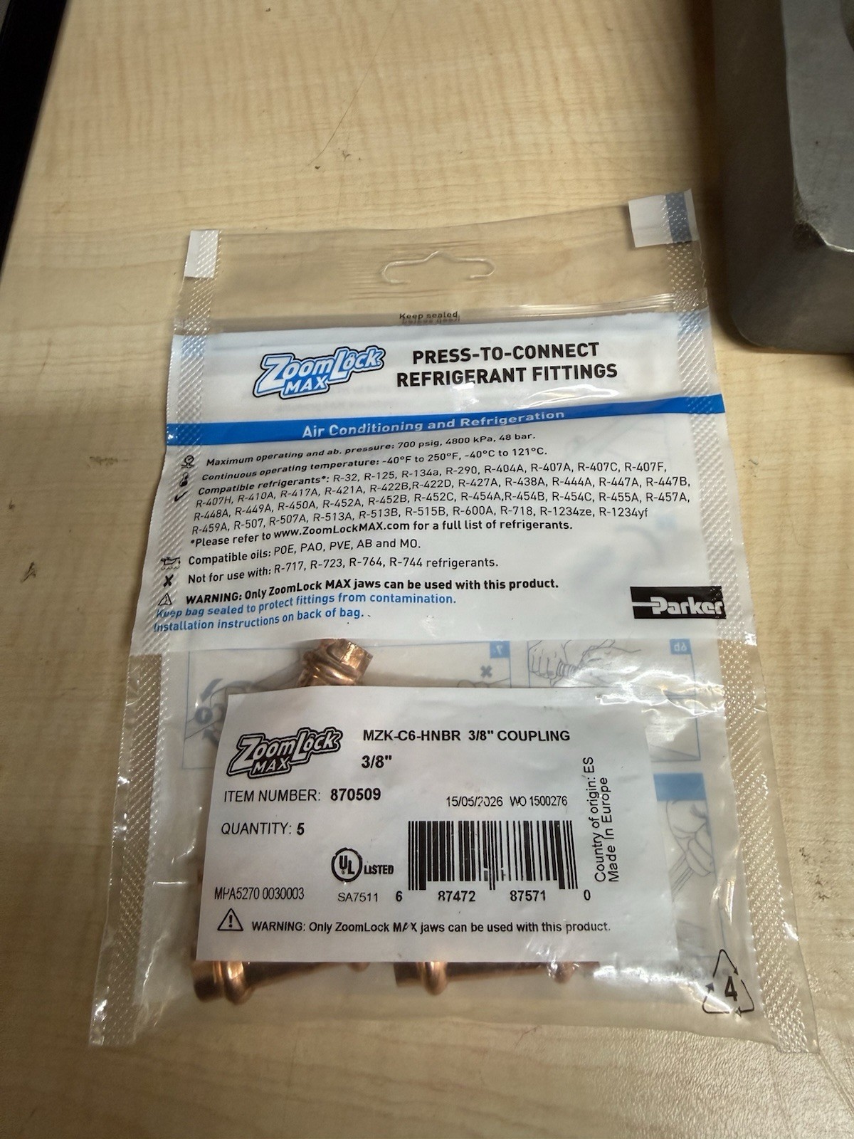 BRAND NEW Parker ZoomLock Max 3/8