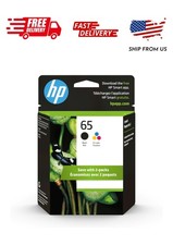 HP 65 2-pack Black/Tri-color Original Ink Cartridges, ~120 pages, T0A36AN#140 picture