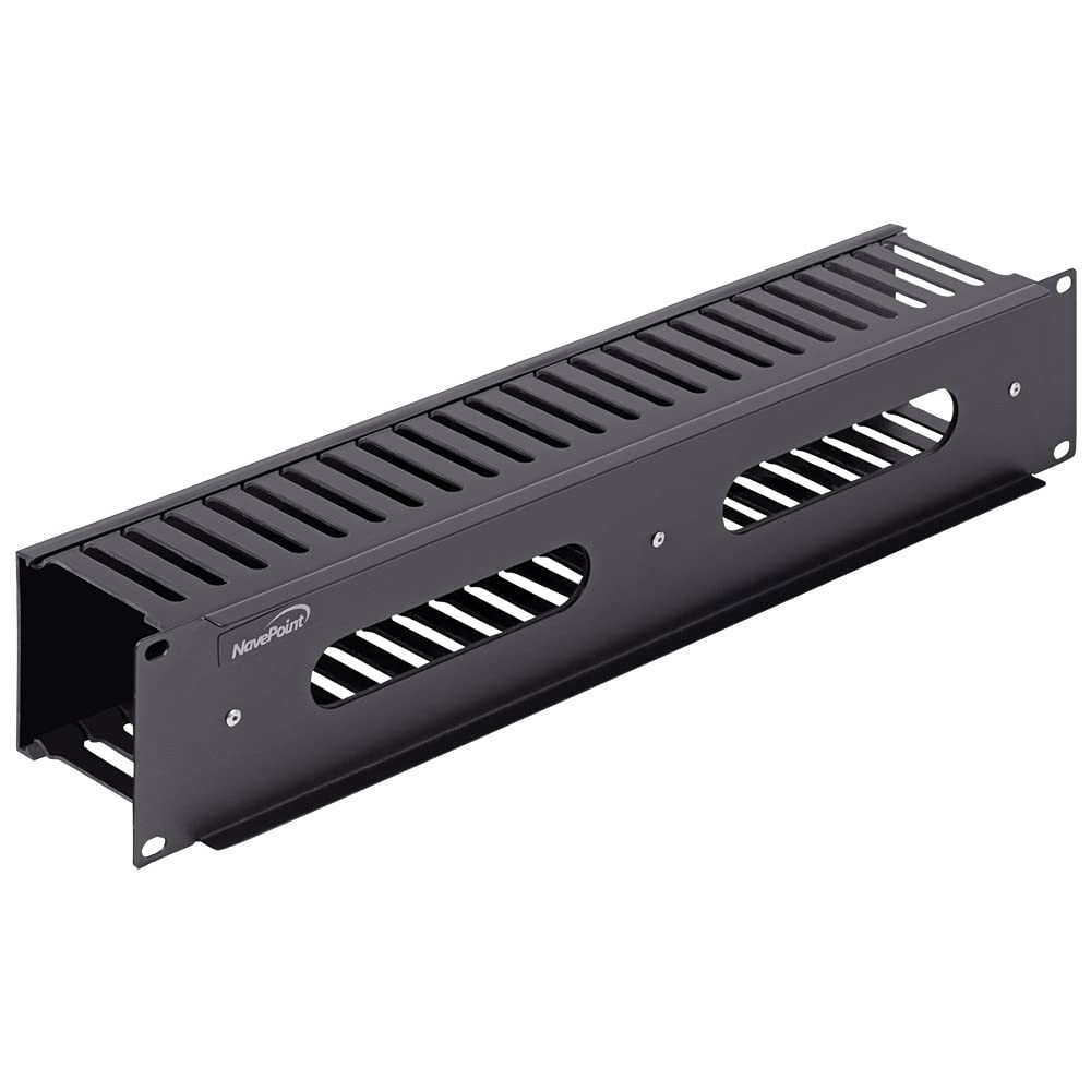 NavePoint 4601 2U Horizontal Cable Manager Duct Raceway for 19