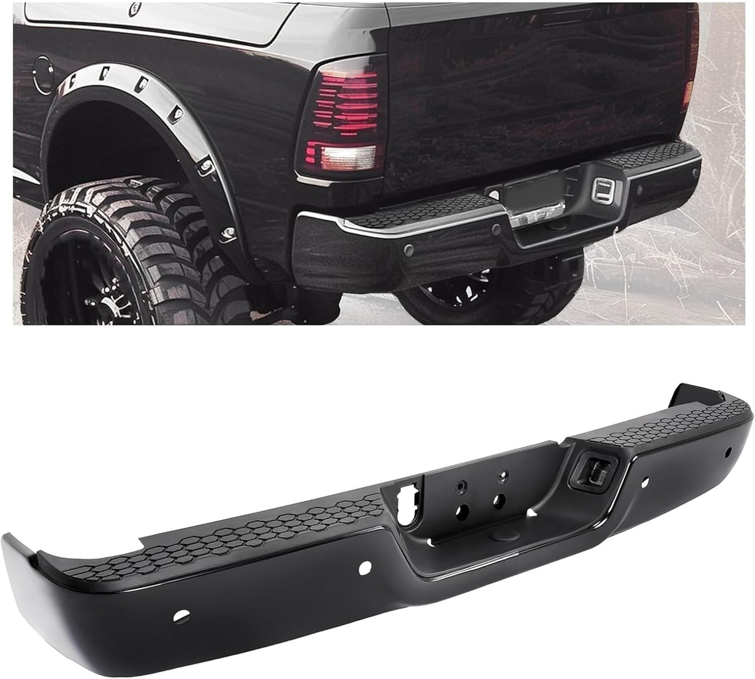 Rear Bumper Assembly for Dodge Ram 1500 2500 3500 2009 to 2024