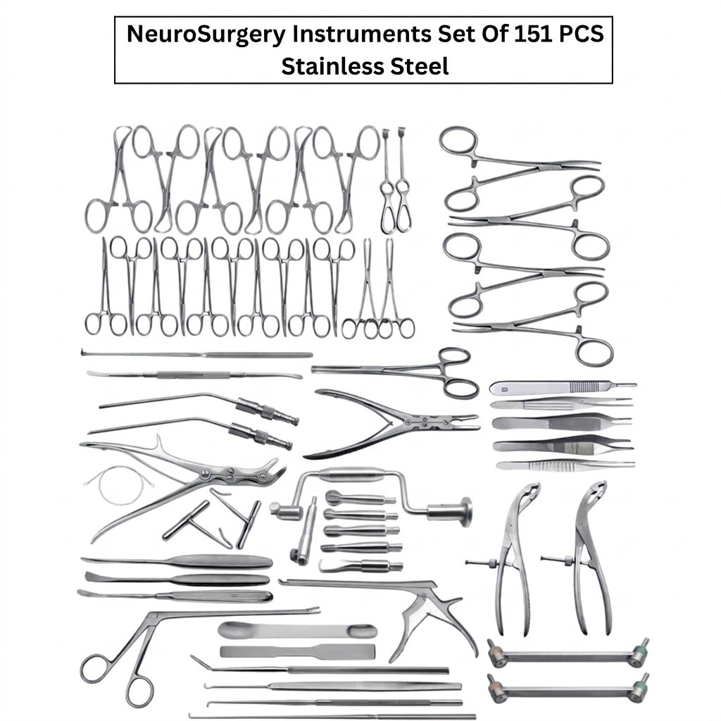 151 PCS Set of NeuroSurgery Instruments Stainless Steel Surgical Instruments 151 PCS Set of NeuroSurgery Instruments Stainless Steel Surgical Instruments