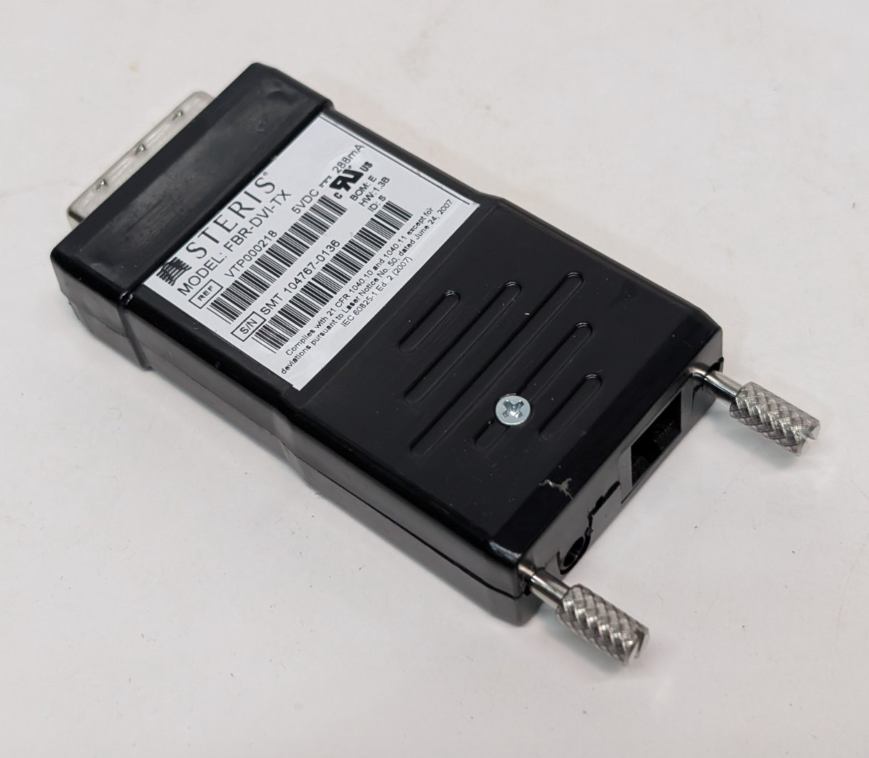 Steris FBR-DVI-TX OR Medical Video System Fiber Optic Module VTP000218, 5VDC Steris FBR-DVI-TX OR Medical Video System Fiber Optic Module VTP000218, 5VDC