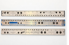 3 Vintage Metal Business Forms Rulers Moore Arnold Standard Register 15-16in picture