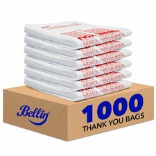 Bellin 1000 Bags T-Shirt Thank You Plastic Grocery Store Shopping Carry Out Bags picture