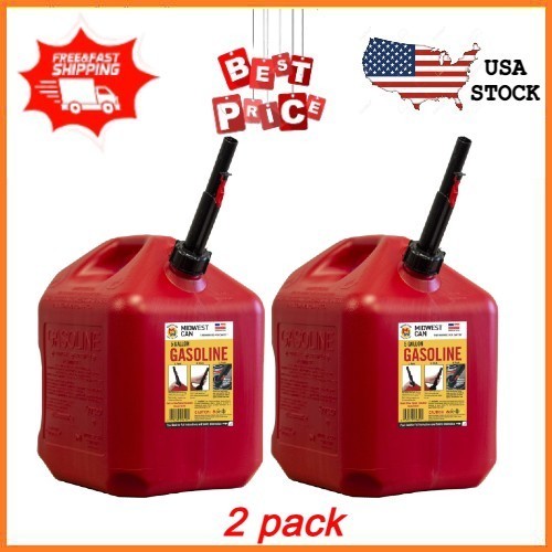 2 pack Midwest Can Company, 5 Gallon Capacity Gas Can Flame Mitigation Devi