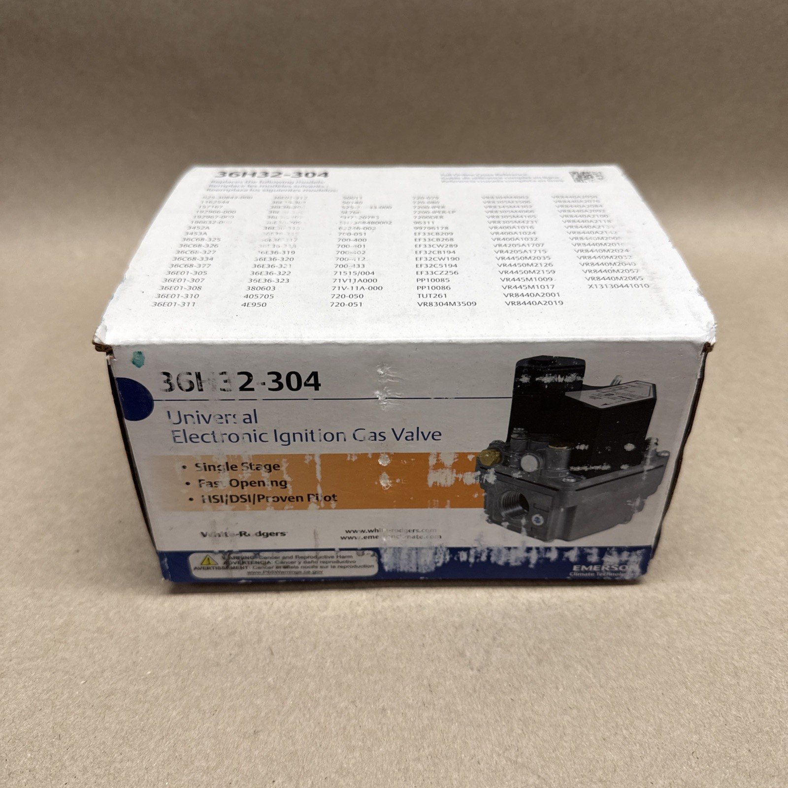 White-Rodgers 36H32-304 Gas Valve, Ng/Lp, Electronic, 24 V, 14 In Wc, Fast White-Rodgers 36H32-304 Gas Valve, Ng/Lp, Electronic, 24 V, 14 In Wc, Fast