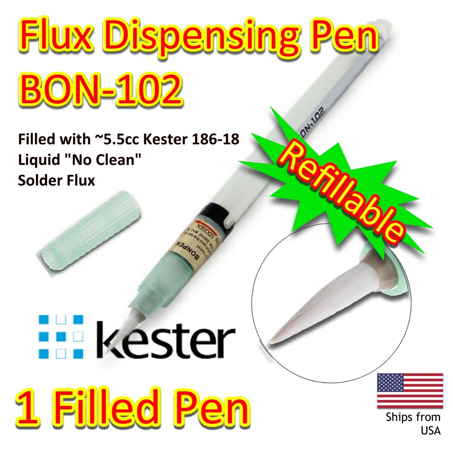Solder Flux Pen - FILLED with KESTER 186-18 