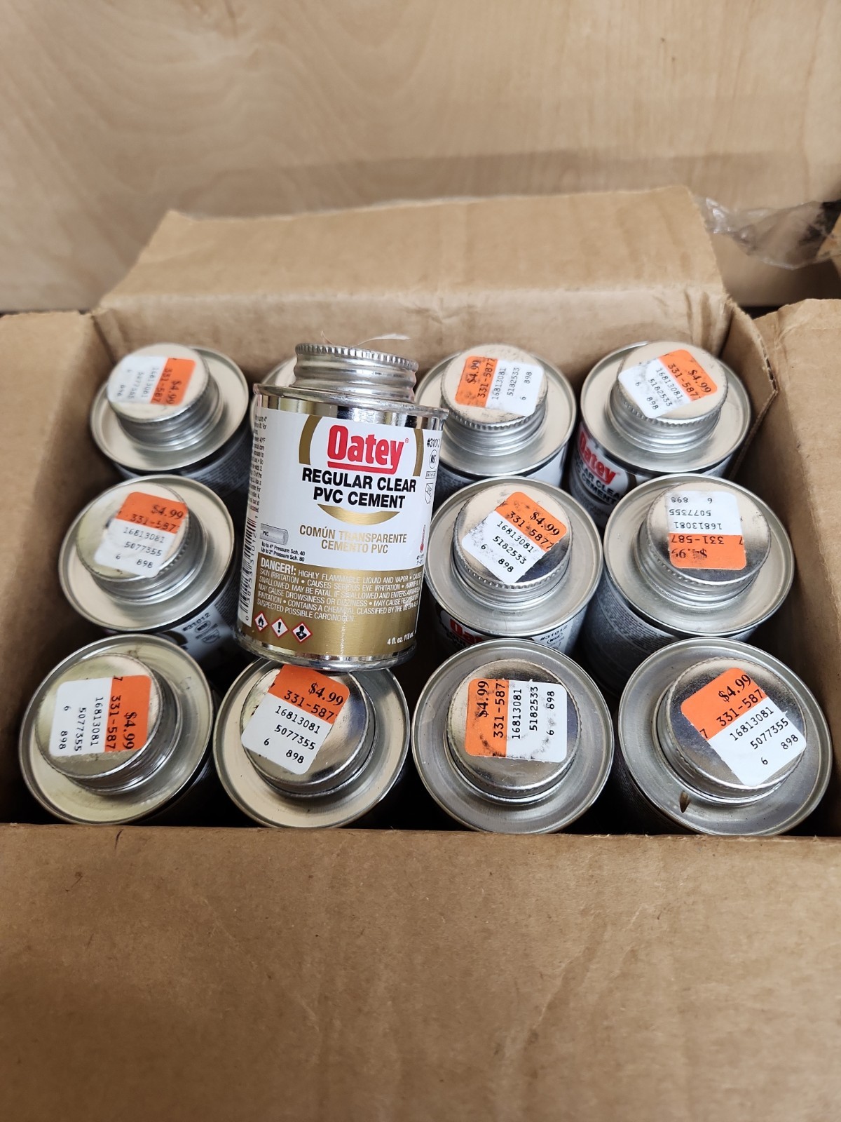 24 Pack Oatey 4oz Regular Clear PVC Pipe Cement 31012 **Open Box New**