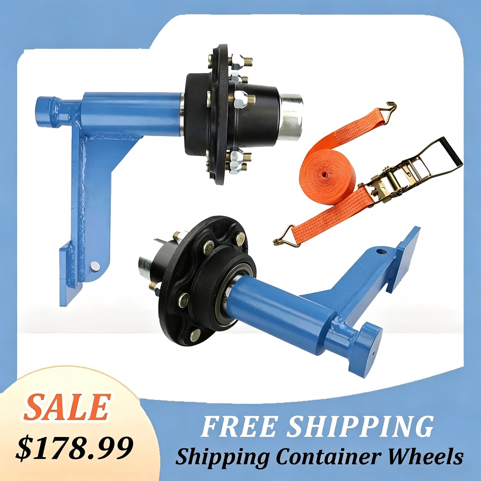2-Pack 8800lbs Shipping Container Wheels 6-Lug Kit Heavy Ship Container Axles