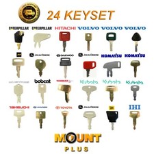 24X Heavy Equipment Keys Set Case CAT Komatsu JCB Kubota Bobcat Volvo Doosan JLG picture