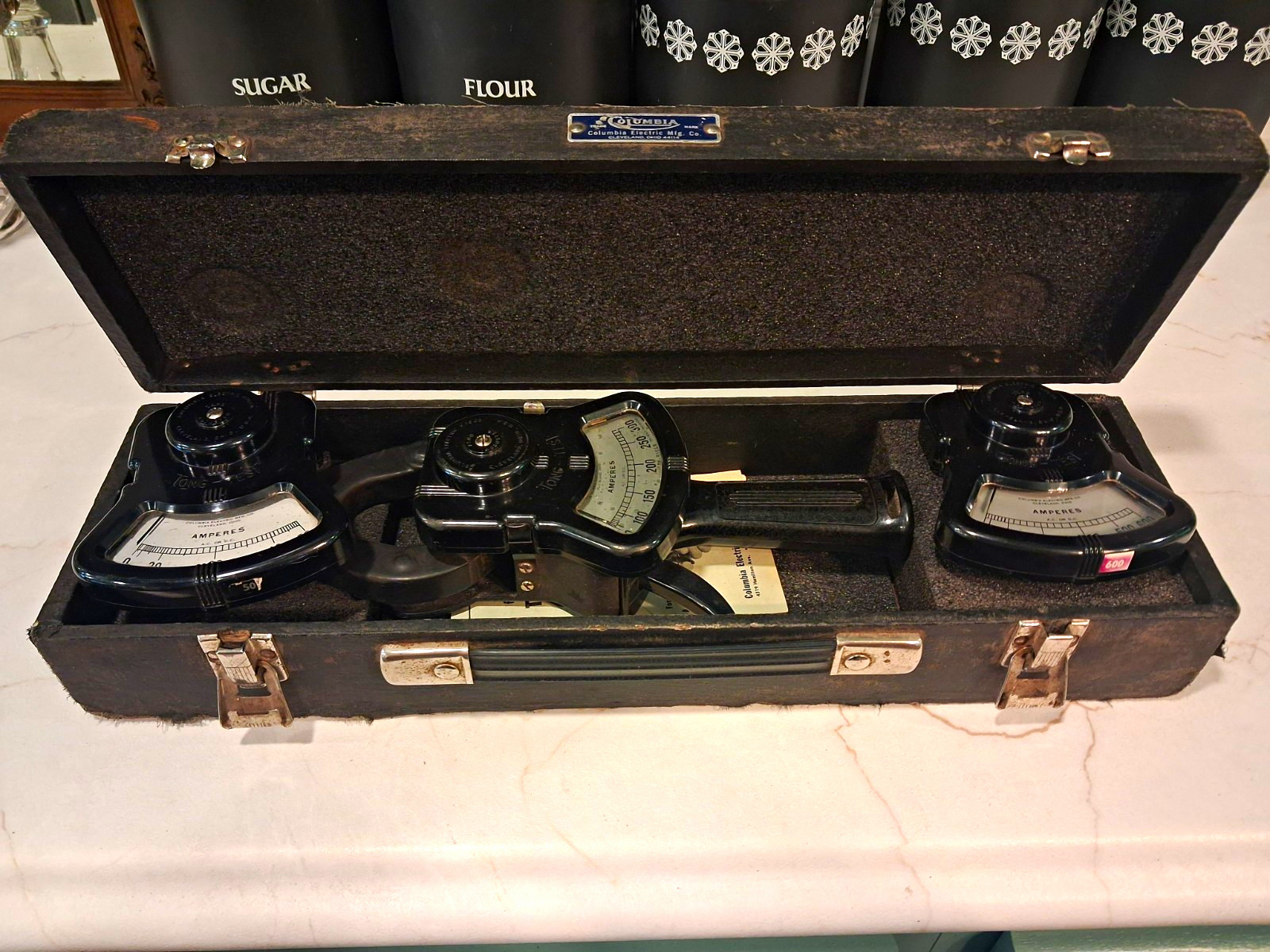 Vintage Columbia Electric Tong-Test Ammeter Set