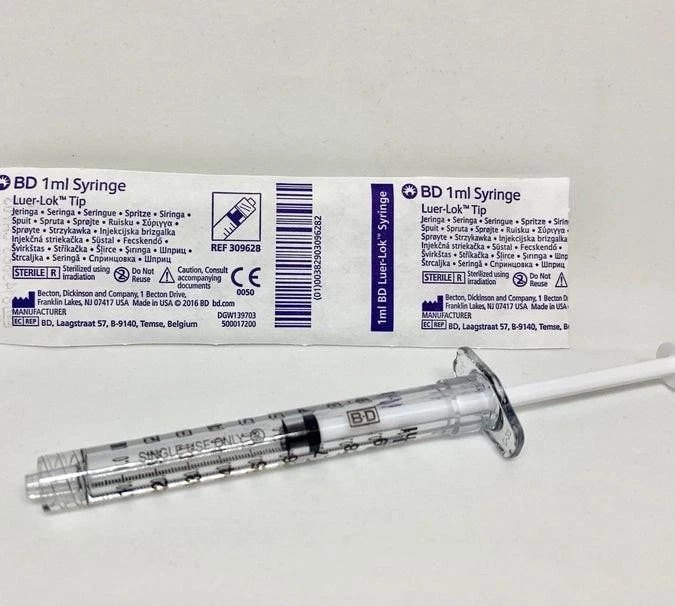 *Case of 800* BD 1mL Luer Lok Syringes REF 309628 Sterile No Needle Exp 2028