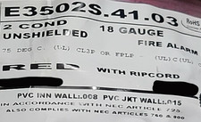 Carol E3502S 18/2C Solid Plenum Fire Alarm Security Wire Cable FPLP Red /100ft picture