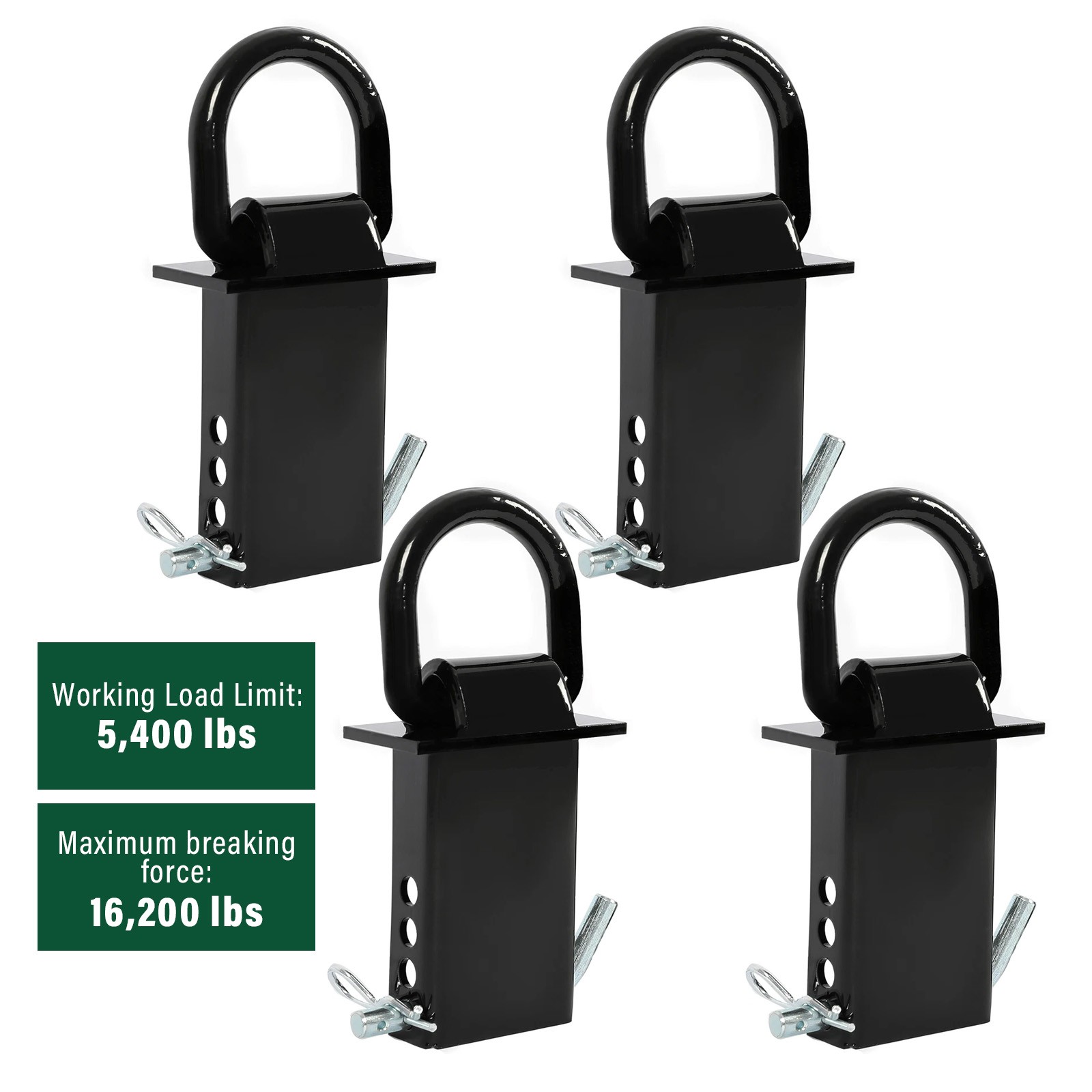 4 PCS Heavy Duty Adjustable Trailer Stake Pocket D Ring Standard 2”x4” 16200LBS 4 PCS Heavy Duty Adjustable Trailer Stake Pocket D Ring Standard 2”x4” 16200LBS