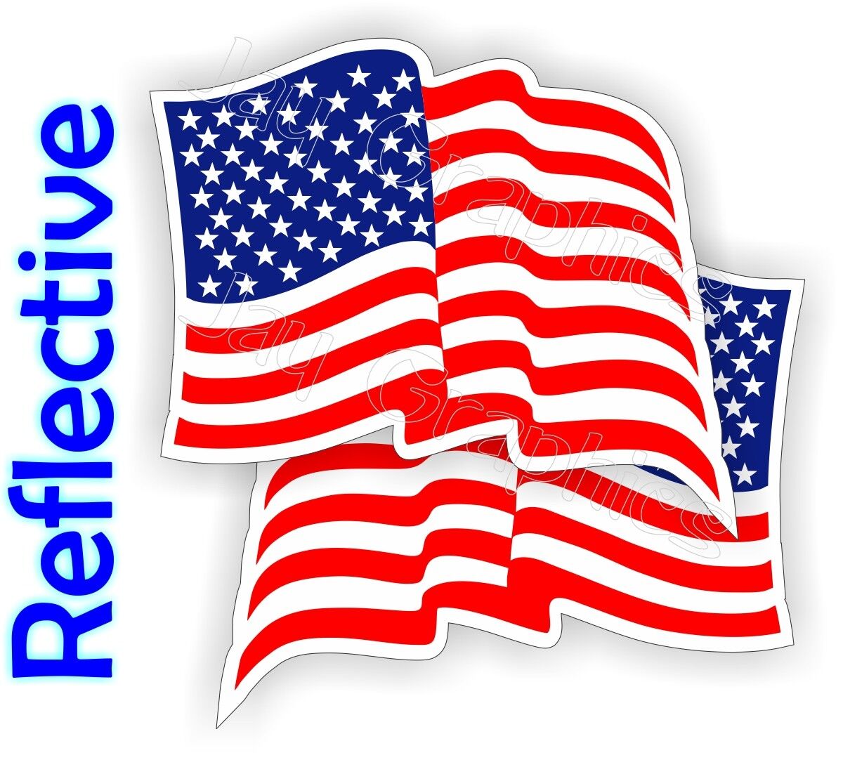 REFLECTIVE American Flag Hard Hat Stickers Flags Decals Helmet Motorcycle Flags