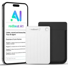 redbeat AI Voice Recorder Transcribe & Summarize Note Taker with Case Silver picture