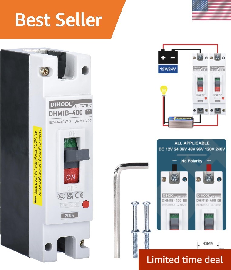 Durable 200 Amp DC Circuit Breaker with Overload Protection for Solar Systems Durable 200 Amp DC Circuit Breaker with Overload Protection for Solar Systems