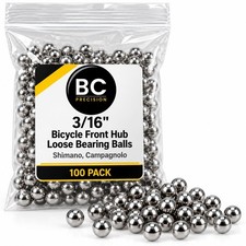 100 Pack 3/16 Inch Bicycle Front Hub Loose Bearing Balls picture