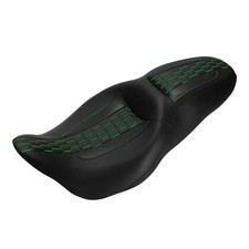 2-Up 1pc Seat Street Glide Road King Electra Glide Road Glide 09-23 Black+Green picture