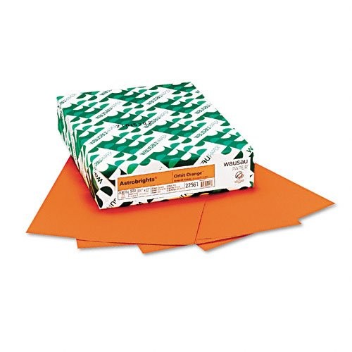 Wausau Paper - Astrobrights Colored Card Stock, 65lb, Orbit Orange, Letter, 250 Wausau Paper - Astrobrights Colored Card Stock, 65lb, Orbit Orange, Letter, 250