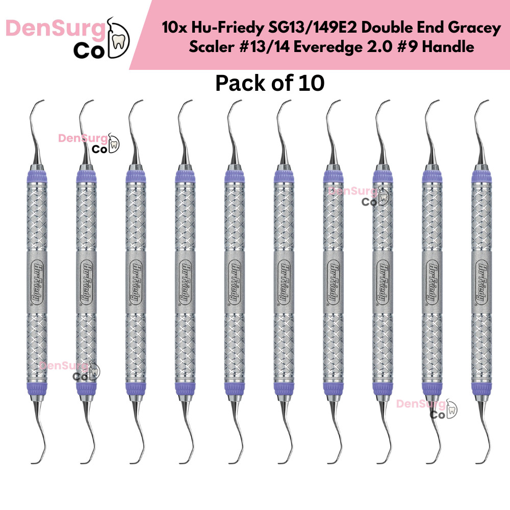 10x Hu-Friedy SG13/149E2 Double End Gracey Scaler #13/14 Everedge 2.0 #9 Handle