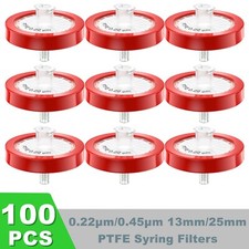 10-100pc PTFE Syringe Filter 13mm 25mm Diameter, 0.45 um 0.22 um Pore Size, HPLC picture