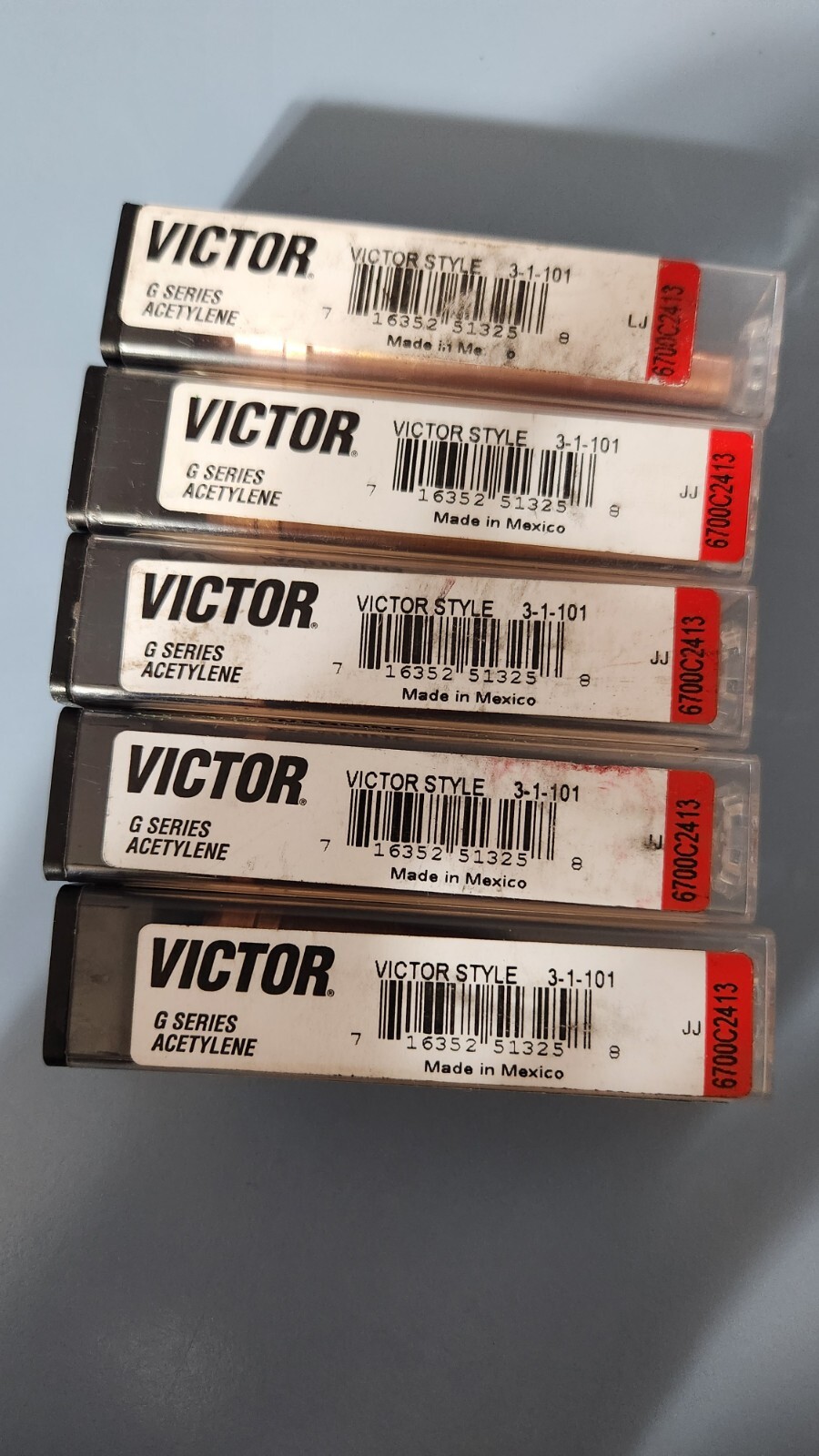 5-pk size   3-1-101  Victor Acetylene Cutting Tips.