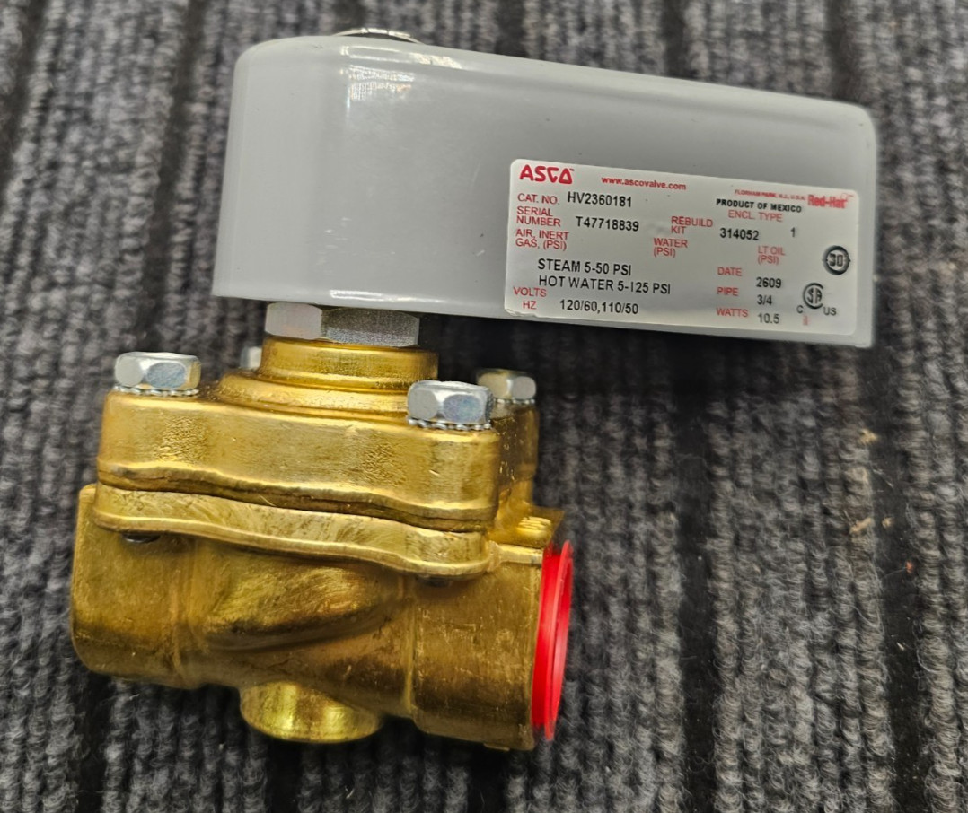 ASCO HV2360181 Electric Solenoid Valve Coil Steam 5-50 PSI Hot Water 5-125 PSI