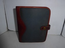 Vintage 1980s FRANKLIN COVEY Genuine Leather Canvas Binder Made in England picture