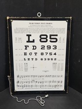 1935 Near Vision Eye Test Chart Dr James Lebensohn Double Sided Antique GUC L85 picture