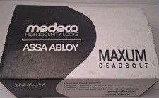 Medeco ASSA ABLOY Maxum Deadbolt High Security Satin Nickel - 2 Keys, No Bolt,  picture