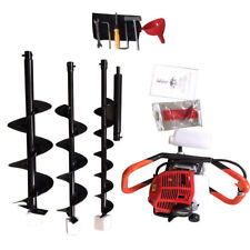 52cc / 71cc Gas Powered Earth Auger Post Hole Digger Borer Fence Ground 3 Bits picture