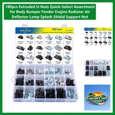 180pcs Extruded U-Nuts Quick-Select Assortment for Body Bumper Fender Engine ... picture