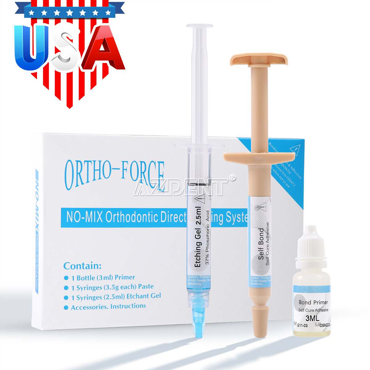 Kit de Adhesivo Ortodóncico Sin Mezcla Jeringa para Cementado Directo de Bracket
