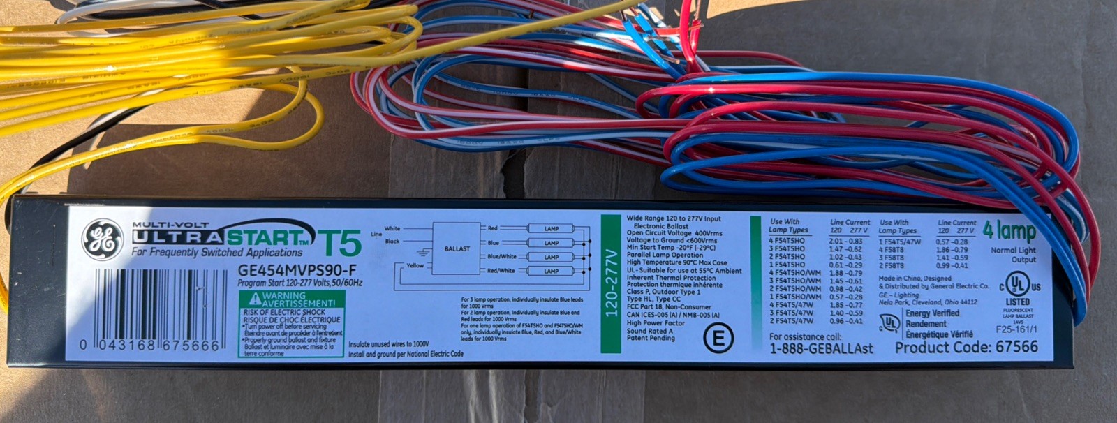 Lot of 10 GE454MVPS90-F Electronic Ballast GE Lighting New Sealed 