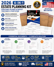2026 4-In-1 Estate Planning Kit – Includes Last Will, Living Trust & Power of At picture